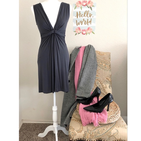 V-Neck A-Shape Forever 21 Gray Dress - Picture 2 of 8